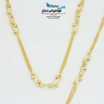 نیم ست طلا - گردنبند و دستبند - طرح حلقه های تو در تو-SS0448